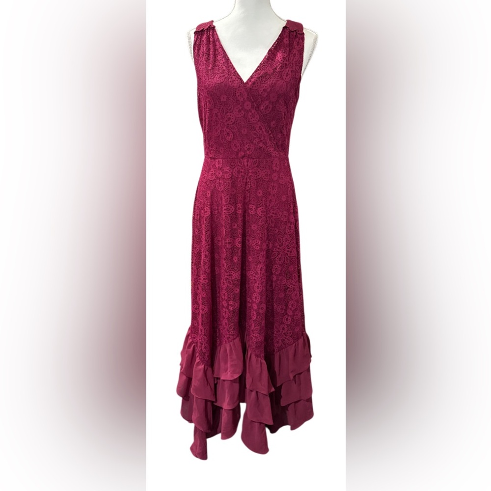 Sundance burgundy Lace Maxi Dress size M NWT maxi - Picture 4 of 14